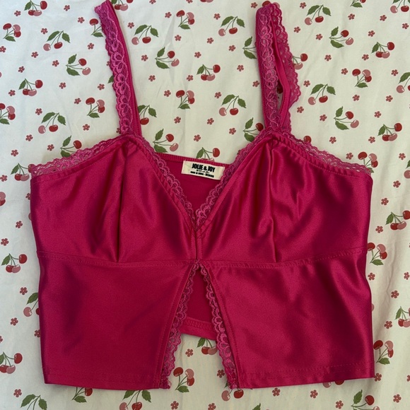 Jolie & Joy by FCT With Love Tops - New Pink Lace Trim Cami Top